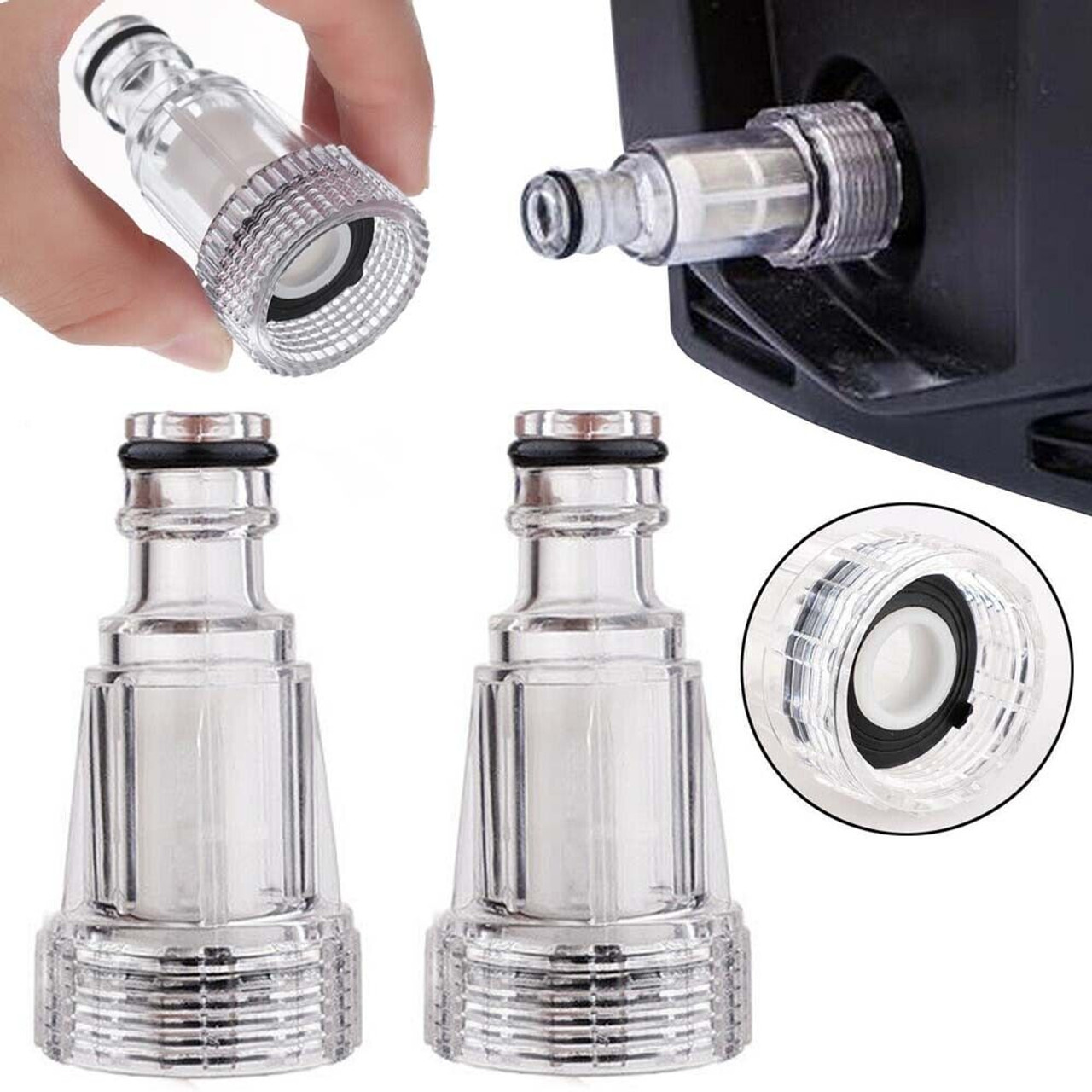 2PCS High-Pressure Car Clean Washer Water Filter Connection Fitting Tool Set - Battery Mate