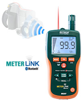 Extech Pinless Moisture Psychrometer with IR Thermometer and