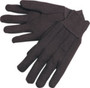 Mens Brown Jersey Gloves with Knit Wrist