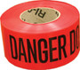 Red Danger Barricade Tape, 3" X 1000, 2MIL