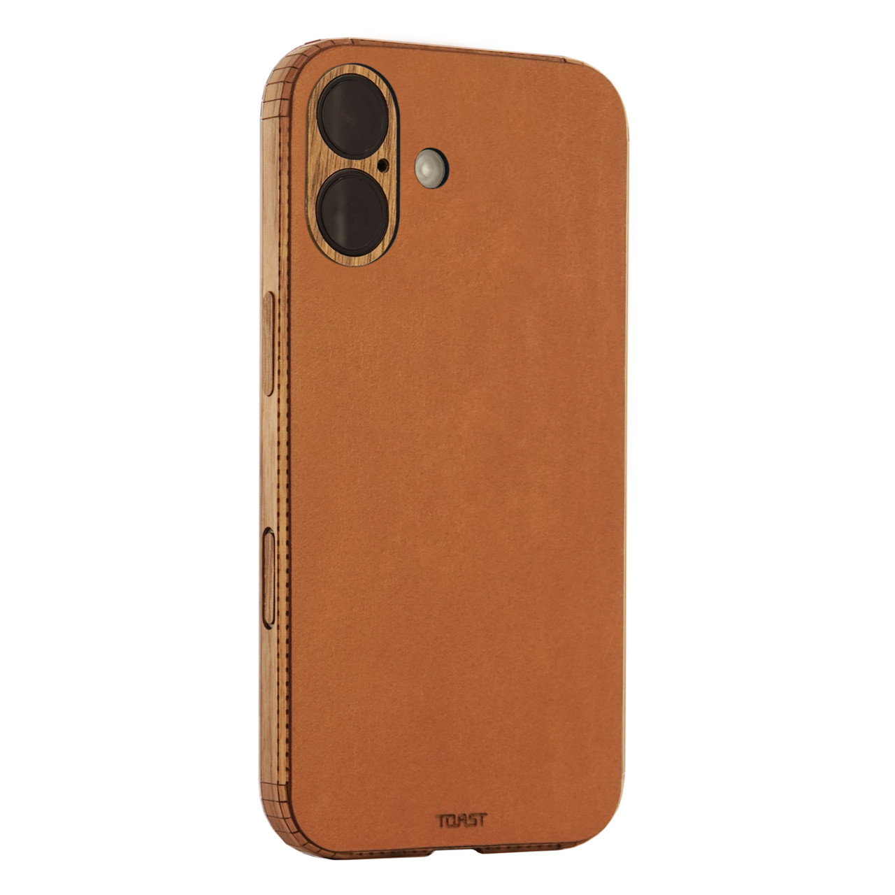 ajew ziphone case iPhone 16 Pro ブラウン Leather and Wood Combo Cover for iPhone 16, 16 plus, 16 Pro, 16