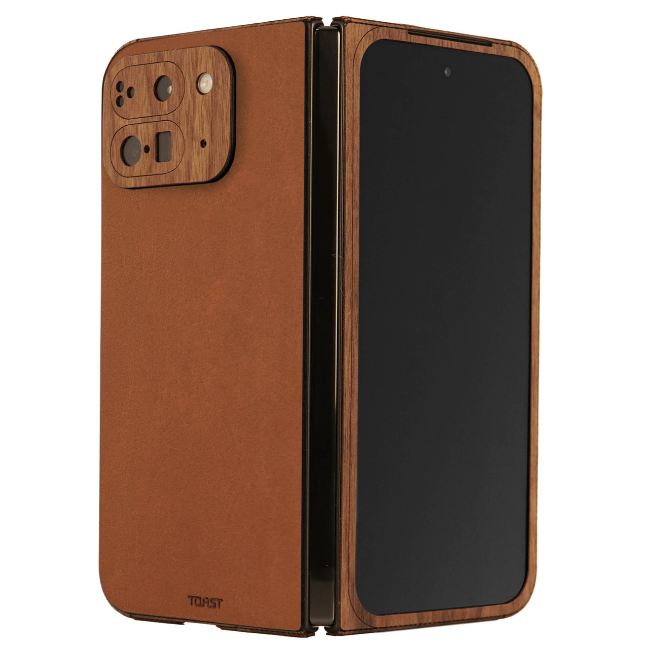 Leather and wood cover for Pixel 10 Pro Fold | Toast