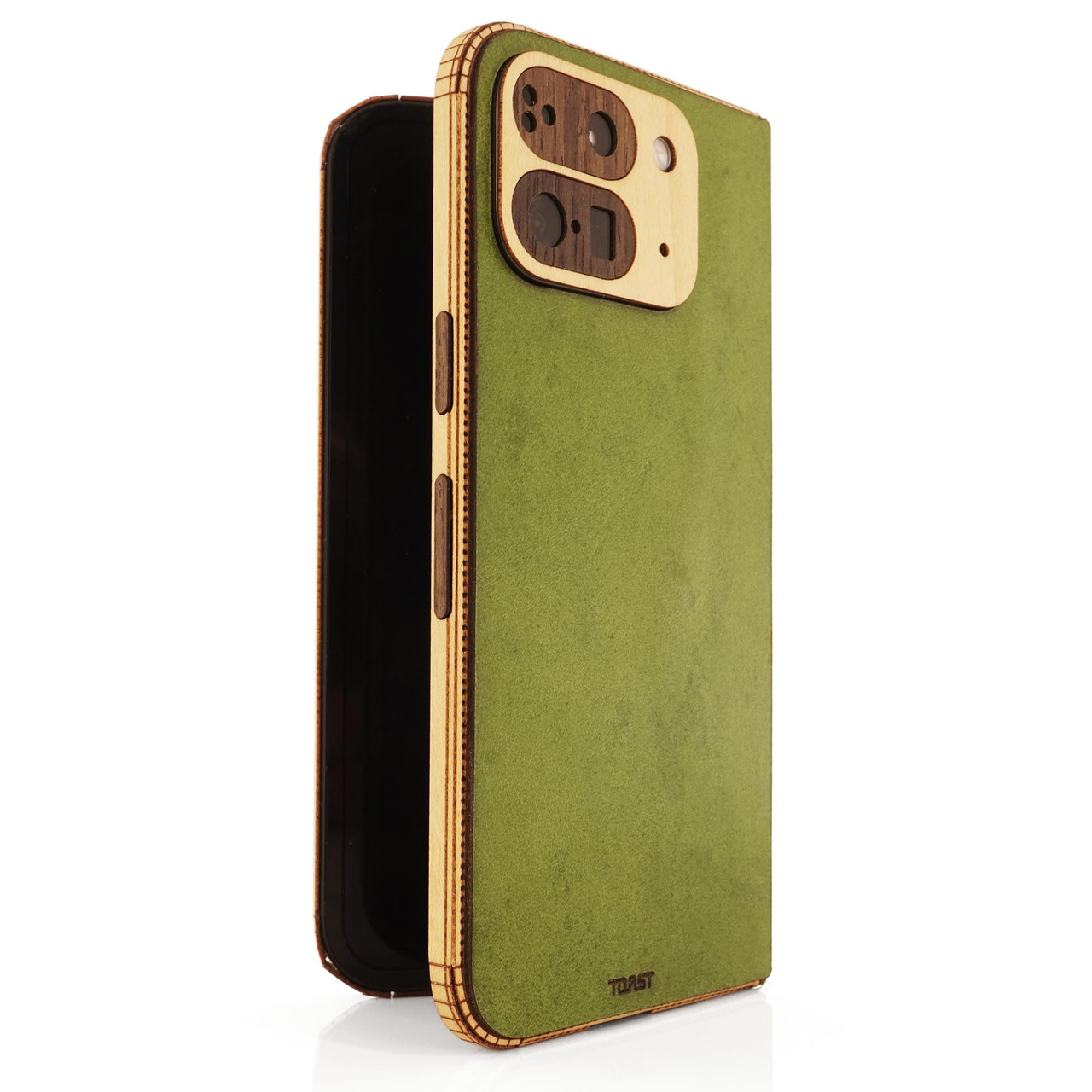 Leather and wood cover for Pixel 10 Pro Fold | Toast