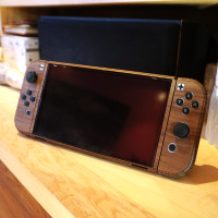 Toast real wood Nintendo Switch OLED cover in walnut