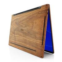 Toast real wood bottom cover for Dell XPS laptop, in walnut.