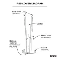 Toast PS5 wood cover parts diagram.