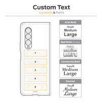 Toast custom text engraving box location diagrams.