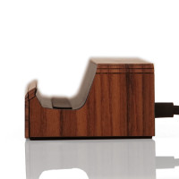 Optional Toast wood cover for Valve Steam Deck Docking Station in rosewood.