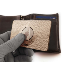 Apple AirTag leather wallet card in prosecco silver leather by Toast.