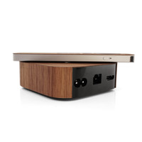 Back port detail for Apple TV 4k with Toast wooden wrap/ skin.