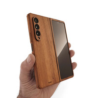 Toast wooden cover for Samsung Fold4, walnut wood.