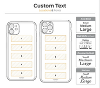 Toast iPhone custom text engraving diagram.