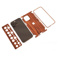 Toast kit of laser cut wood veneer to wrap the sides back and camera in real wood for the iPhone 15 Pro Max!