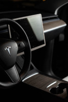 Tesla Model Y real ebony wood dash, center console and screen cover