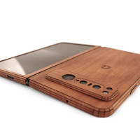 Real lyptus wood cover for Google Fold.