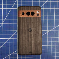 Wooden Toast cover for Google pixel 8 Pro phone in ebony and walnut by Toast.