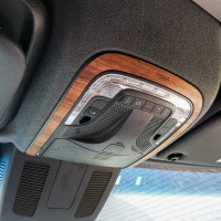 Toast wood interior trim, overhead light panel.