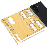 Toast covers are a kit of parts, lasercut to fit exactly to your phone.  Samsung Fold7 in Maple pictured.