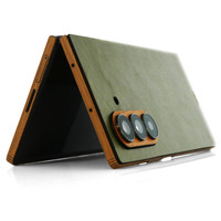 Samsung Fold7 leather and wood combo cover
