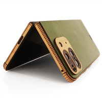 Pixel 9 pro fold leather and wood combo cover by Toast, in green mojito with Maple wood accents. Pixel 9 pro fold leather and wood combo cover by Toast, in green mojito with Maple wood accents.