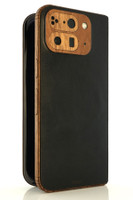 Toast wood and leather combo cover for Pixel 10 Pro Fold.