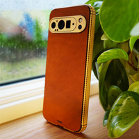 Pixel 10 / 10 Pro / 10 Pro XL leather & wood combo cover