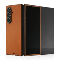 Samsung Galaxy Z TriFold leather and wood combo cover