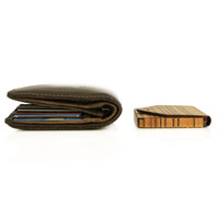 Comparing your standard leather wallet with the bonsai wallet.  Save weight, save space and save you posture.  The perfect front pocket wallet.