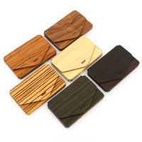 The range of woods available for the Toast bonsai minimalist wood wallet.