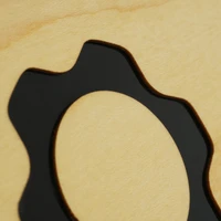 Detail of logo cutout.  Choose from plain, engraved, cutout and inlay options to fully customize your Framework Laptop.