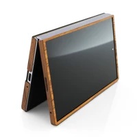 The second screen gets the love too, with a thin wood frame to perfectly wrap the glass display on the Fold8.