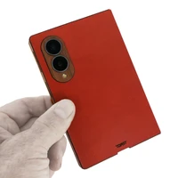 Capture life’s adventures: The Samsung Galaxy Z Fold 8 in our cherry bomb red leather and wood combo fits perfectly into any lifestyle