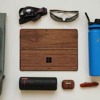 Everyday carry with Toast cover for Microsoft Surface Pro in walnut.