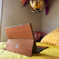 Toast wood cover for Surface Pro 9 in lyptus.