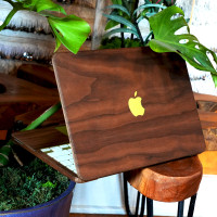 Toast walnut cover for MacBook laptop.