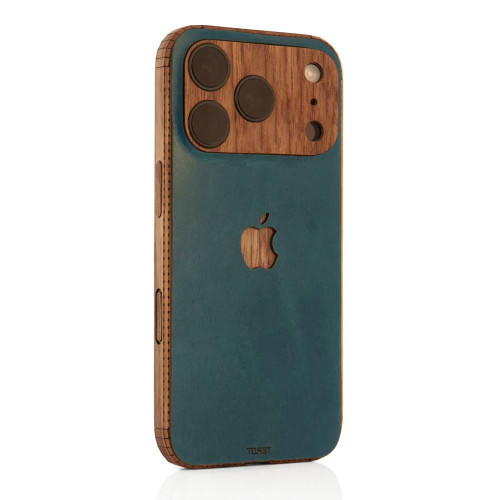 Apple iPhone 17 leather & wood combo cover