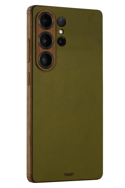 Samsung Galaxy S25 Ultra leather & wood combo cover