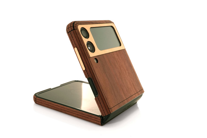 Louis Vuitton Wood Samsung Galaxy Z Flip 4 Clear Case