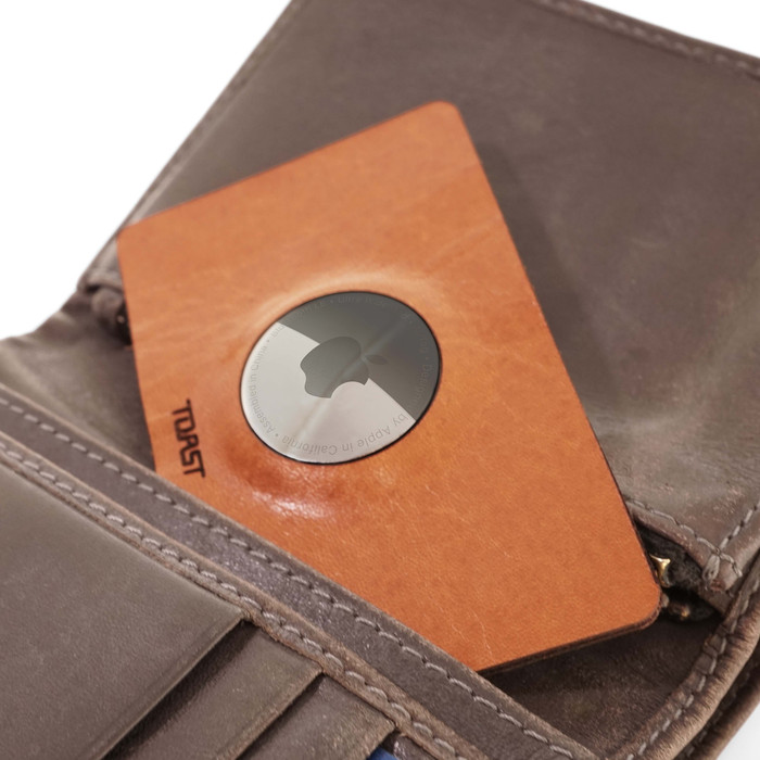 Apple AirTag leather wallet card, Toast