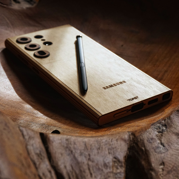 Real wood case/ covers for Galaxy S22 Ultra, Toast