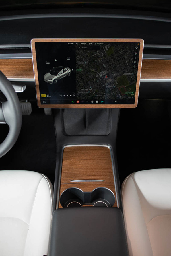 Carbon Fiber Model Dashboard Cover Kit for Tesla Model Y, Car Center  Console Sticker, Interior Accessories for Tesla Model 3 Y 2021 2022 (Matte  White)