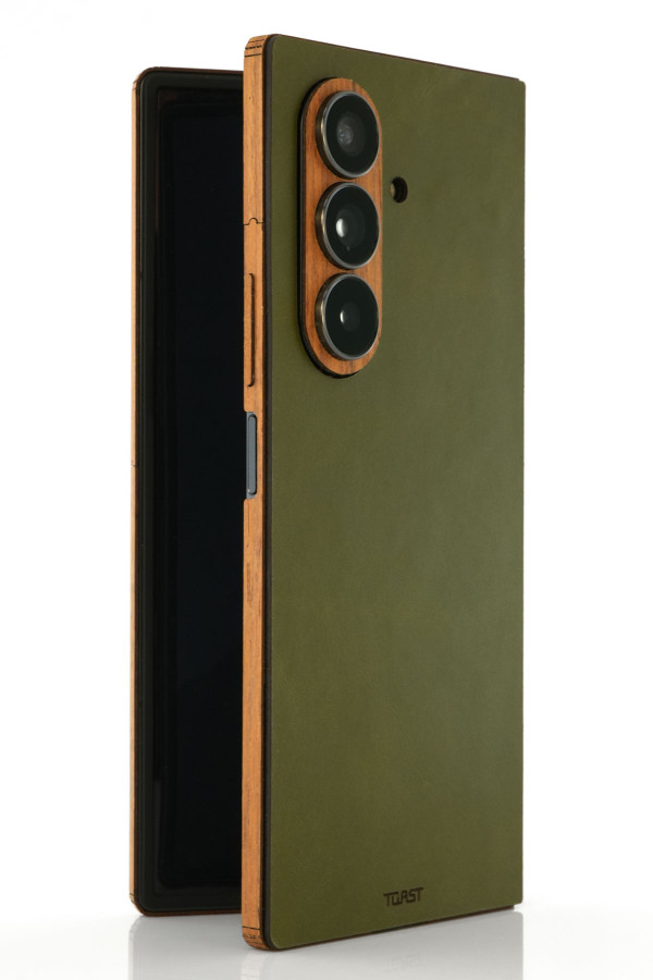 Galaxy Fold7 Combo Wood and Leather Covers |Toast