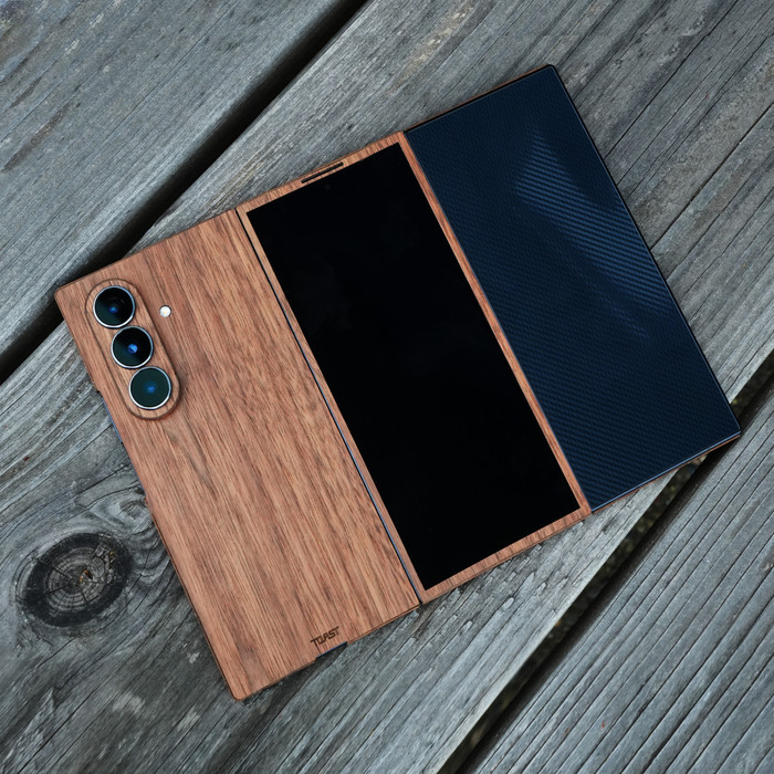 Samsung Galaxy Z TriFold wood cover
