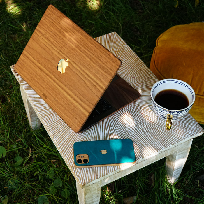 Real wood covers for MacBook Air and Toast |