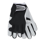 Black Genuine goatskin, Adjustable wrist strap, Gloves stretch for comfort