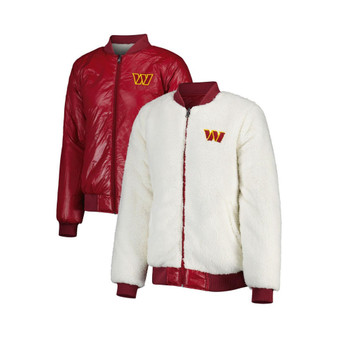 Women's Oatmeal, Burgundy Washington Commanders Switchback Reversible Full-Zip Jacket