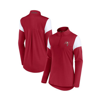 Women's Branded Red, White Tampa Bay Buccaneers Block Party Team Authentic Quarter-Zip Jacket