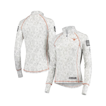 Women's White Texas Longhorns OHT Military-inspired Appreciation Officer Arctic Camo 1/4-zip Jacket