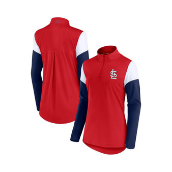 Women's Red and Navy St. Louis Cardinals Authentic Fleece Quarter-Zip Jacket