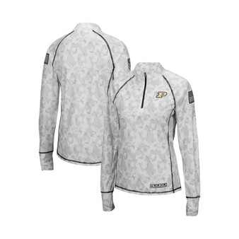 Women's White Purdue Boilermakers OHT Military-inspired Appreciation Officer Arctic Camo 1/4-zip Jacket